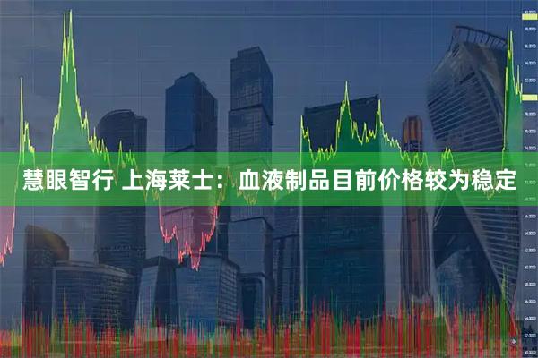 慧眼智行 上海莱士：血液制品目前价格较为稳定
